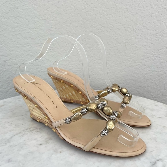 Giuseppe Zanotti Y2K Studded Wedge Sandals Size 41 - Picture 2 of 16